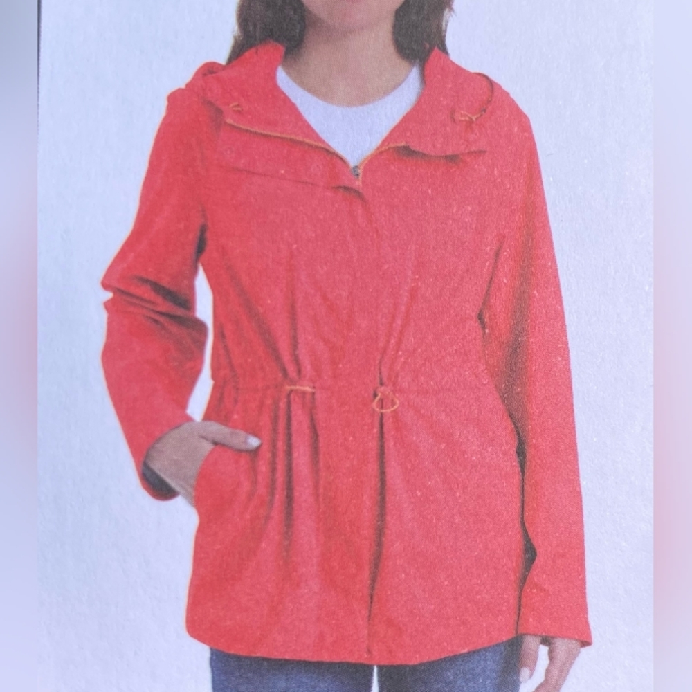 G.H.Bass Women's Anorak Water Resistant Jacket w/Zippered Pockets, Pink, S